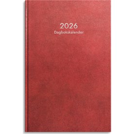 Burde 2026 Dagbokskalender, Konstläder, Röd