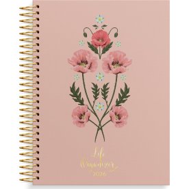 Burde 2026 Kalender, Life Organizer, Rosa