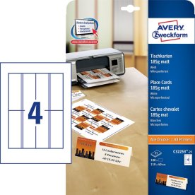 Avery C32253-25 placeringskortsetiketter