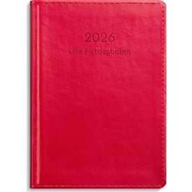 Burde 2026 Lilla Fickdagboken, Konstläder, Röd