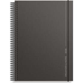 Burde 2026 Kalender Organizer &amp; Notes, Svart