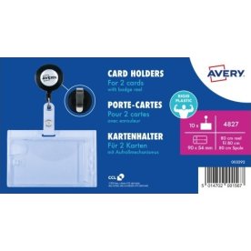 Avery 4827 Korthållare för 2 ID-kort med jojo-hjul