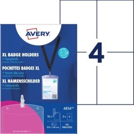 Avery 4834 Namnskyltshållare XL med nyckelband