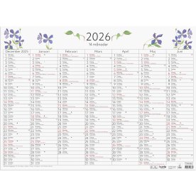 Burde 2026 Väggkalender 14-månaders väggblad