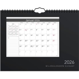 Burde 2026 Väggkalender, Miljökalendern Elegant