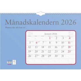 Burde 2026 Väggkalender, Månadskalendern