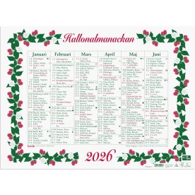 Burde 2026 Väggkalender, Stora Hallonalmanackan