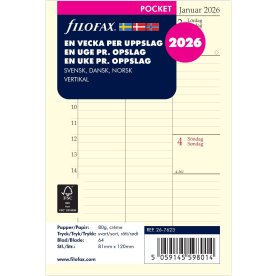 Filofax 2026 Refill | Pocket | Vecka | Högformat