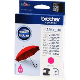 Brother LC225XLM bläckpatron, magenta, 1200 s