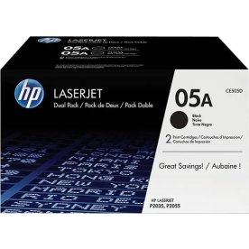 HP 05A/CE505D lasertoner, svart, 2 x 2300 s