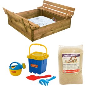NORDIC PLAY Sandlådeset 120x120 cm, furu
