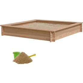 NORDIC PLAY Sandlåda m/sand 150x150 cm, lärkträ