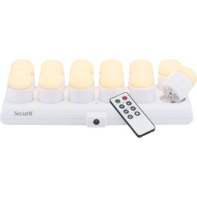 Securit® Amsterdam LED värmeljus, 12 st., vit