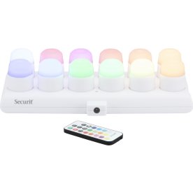 Securit® Amsterdam LED värmeljus, 12 st., multi