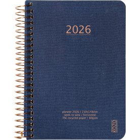 Kozo 2026 Kalender | A6 | Vecka | Blå