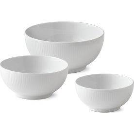 Royal Copenhagen White Fluted Skål Set, 3 st