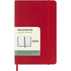Moleskine 2026 Kalender | S | Vecka | Ficka | Röd