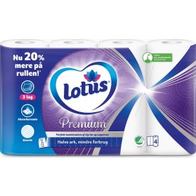 Lotus Premium hushållspapper, 8x4 rullar