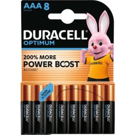 Duracell Optimum AAA-batteri, 8 st
