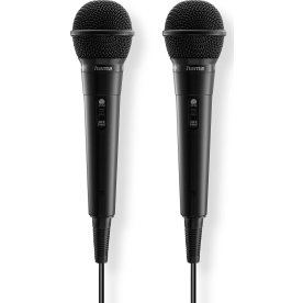 HAMA Mikrofon Karaoke Dynamisk Mono 2-Pack, Svart
