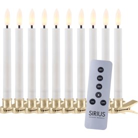Sirius Sille Julgransljus, Vit, 10 st.