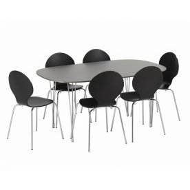 Comfort matsalsbord svart, med utdrag