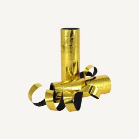 Serpentiner, guld och svart, 2 rullar