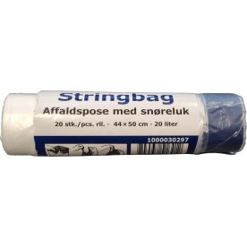 Soppåsar m/dragskostängning, 20 L, 50x44 cm, Klar