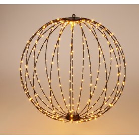 Hopfällbar Kula i Metall med 400 LED, 60cm, svart