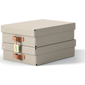 Leitz Puro Box m. lock | M låg | Beige | 2 st.