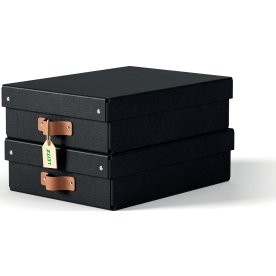 Leitz Puro Box med lock | M låg | Svart | 2 st.