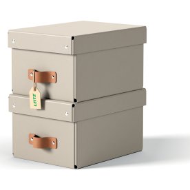 Leitz Puro Box med lock | S | Beige | 2 st.