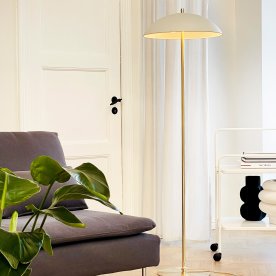 Dyberg Larsen Globus Golvlampa, vit/mässing