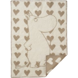 KLIPPAN Pläd Moomin heart, taupe