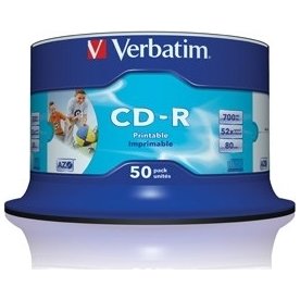 Verbatim CD-R Wide Print. 52X No ID spindel 50-pk