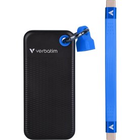 VERBATIM USB 3.2 Gen 2 2TB, SSD, Svart/blå