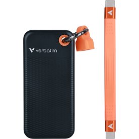 VERBATIM USB 3.2 Gen 2 2TB, SSD, Svart/Orange