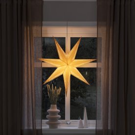 Pappersstjärna, Hängande, 7 spetsar, Ø78 cm, brun