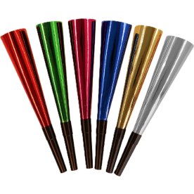 Nyårshorn, 6 st, 6 färger