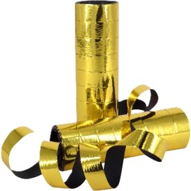 Serpentiner, guld och svart, 2 rullar