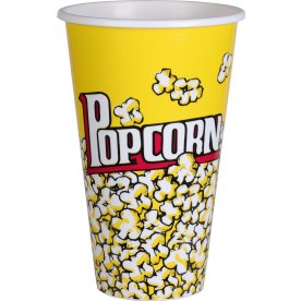 Popcornbägare, PP-plast, 1000 ml, Ø12 x H18 cm.
