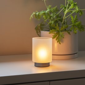 Uppladdningsbar LED-lampa, glas, varmvit