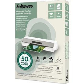 Fellowes A6 lamineringsfickor, 80 mic, glans