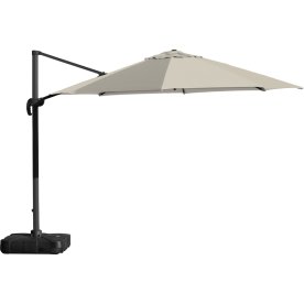 Hängparasol Ø3,5m inkl. fot m/hjul+överdrag, beige