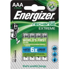 Energizer Rechargeable Extreme AAA-batteri, 4 st.