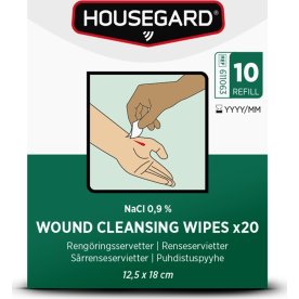 Housegard Sårservetter, NaCl 0,9% - (20-pack)