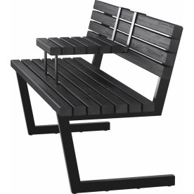 Plus Relaxbänk + hängbord, 150cm, Svart