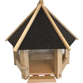 CARE-Bird Fågelmatare, trä med nät, svart tak