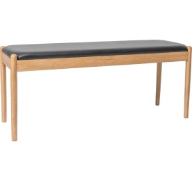 NordicLine Bänk, ek, stoppad sits, natur/svart