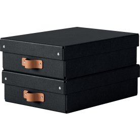 Leitz Puro Box med lock | M låg | Svart | 2 st.